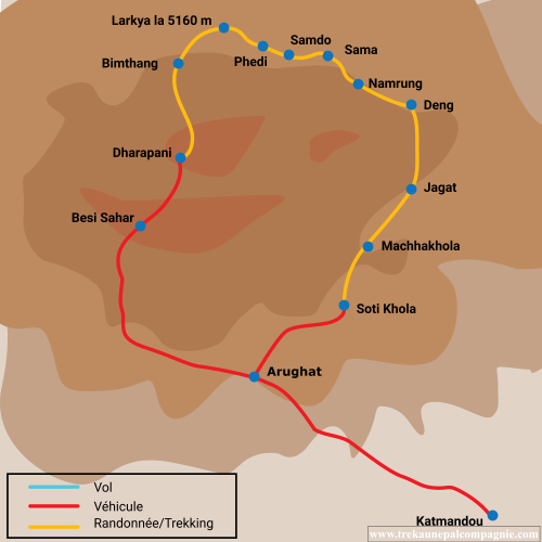 Tour du Manaslu trek et col de Larkya pass 5135m